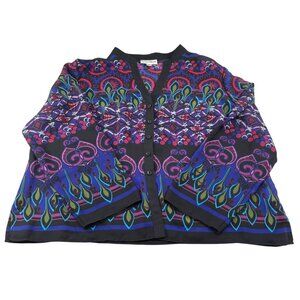 Danny & Nicole Women's Blouse 22W Long Sleeve Button Up Jacket